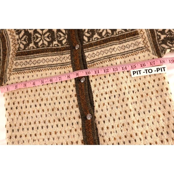 Vintage Womens Italian Wool & Acrylic Cardigan Sweater With Metal Buttons Size M - Picture 9 of 14